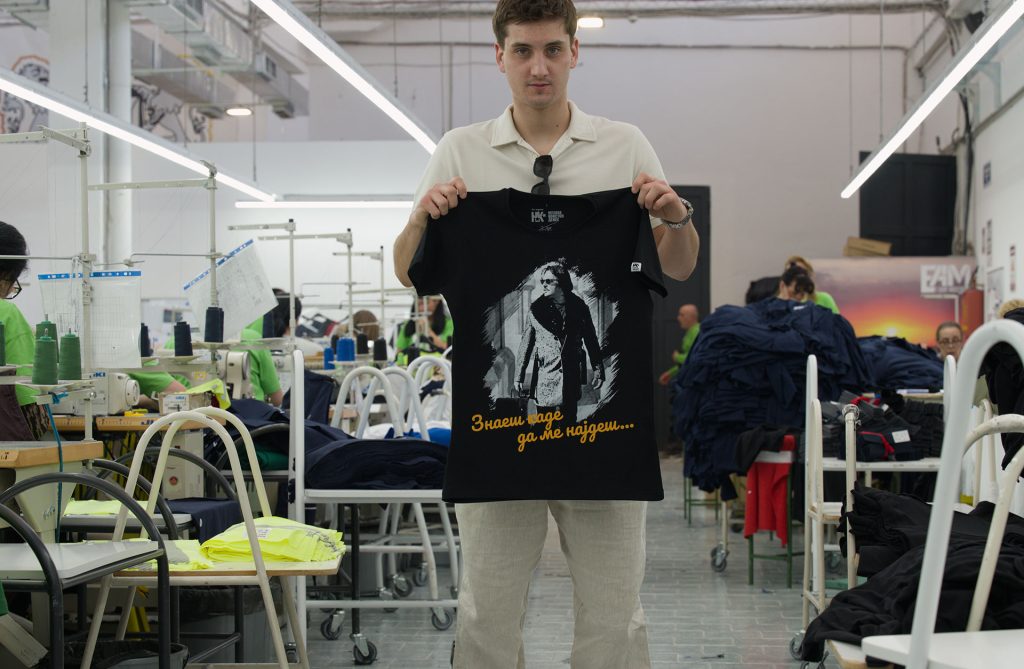The final product in the hands of the Operational Assistant, Maxim Buraliev, at the EAM factory in Shtip